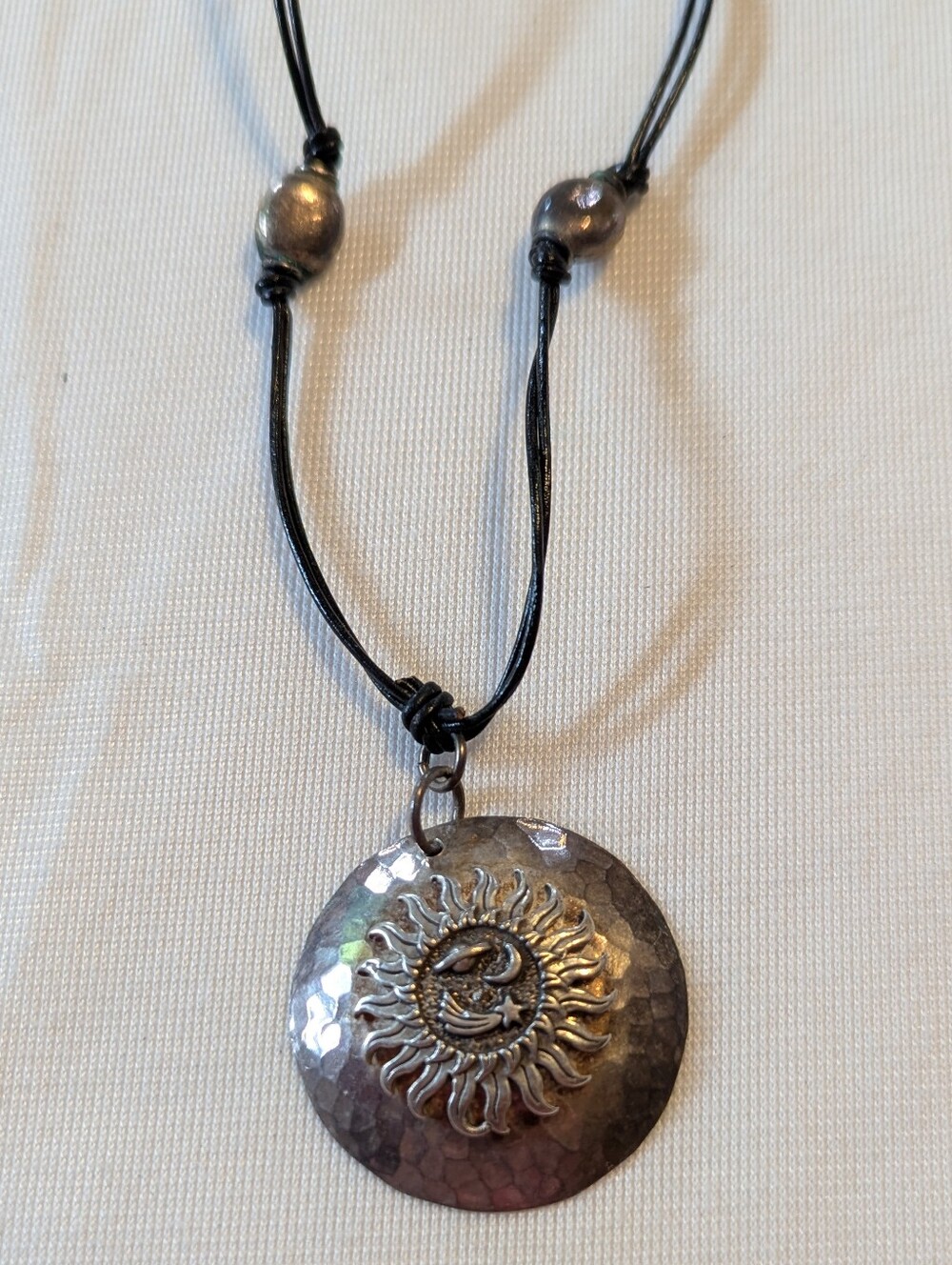 Handmade Silvertone Sun/Moon/Planet/Star Pendant Necklace